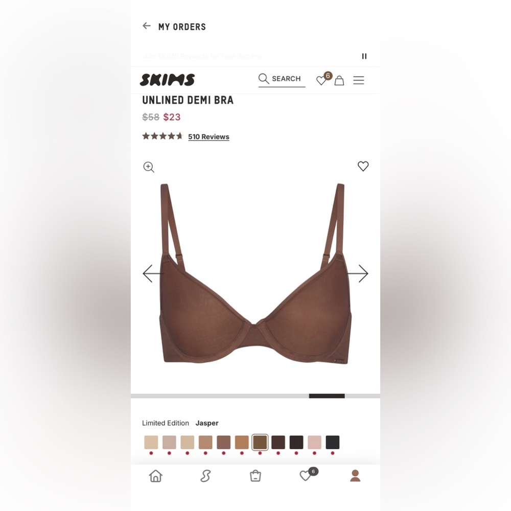 NWT SKIMS Unlined Demi Bra